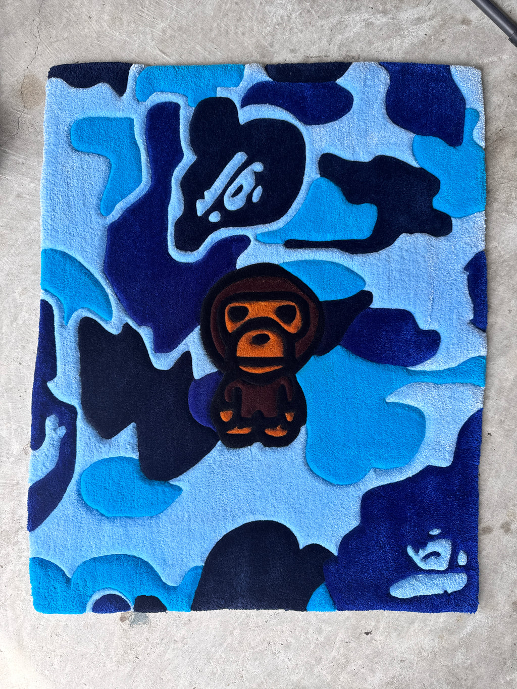 Blue bape custom rug (ON HAND)