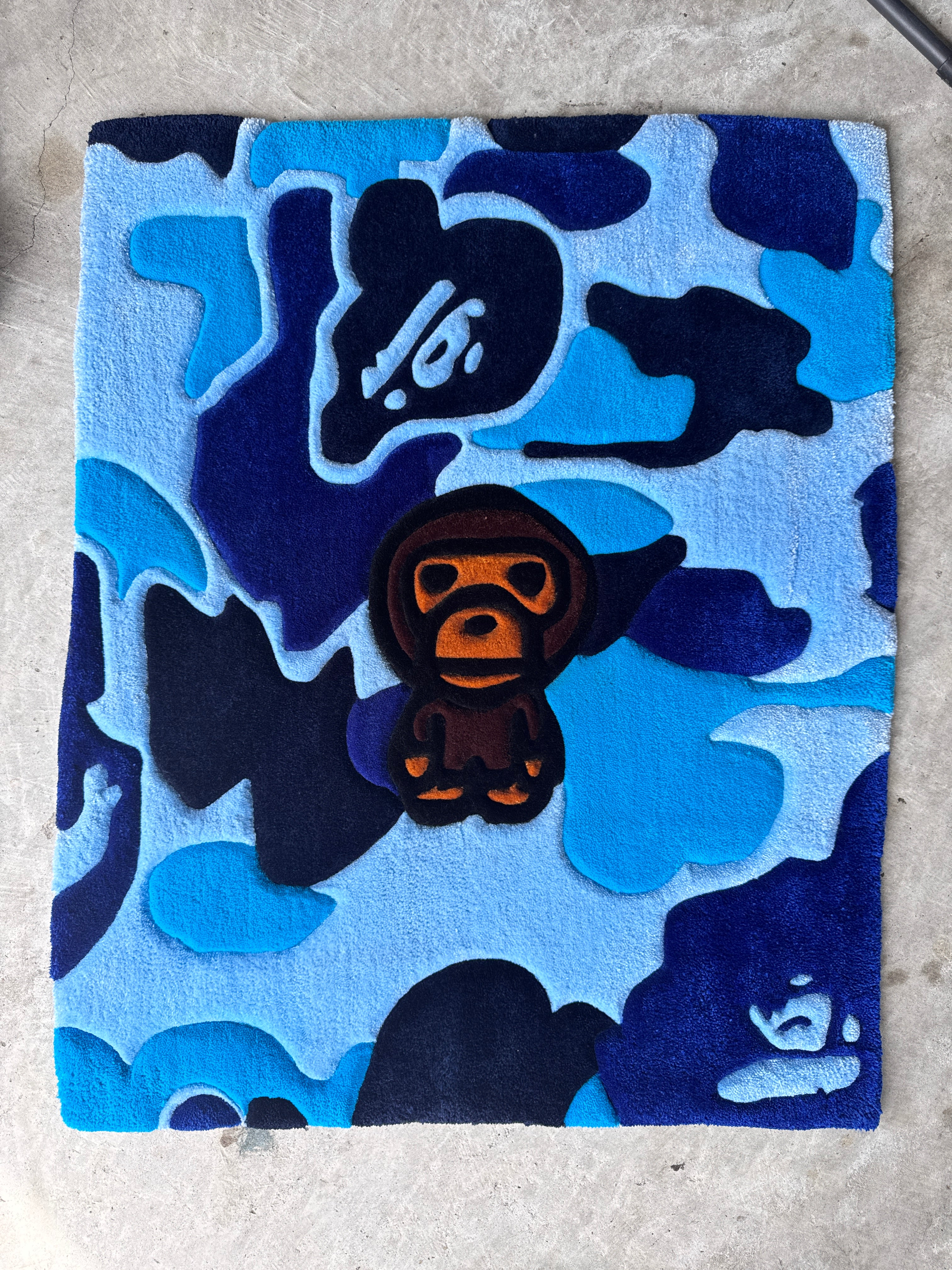 Blue bape custom rug (ON HAND)
