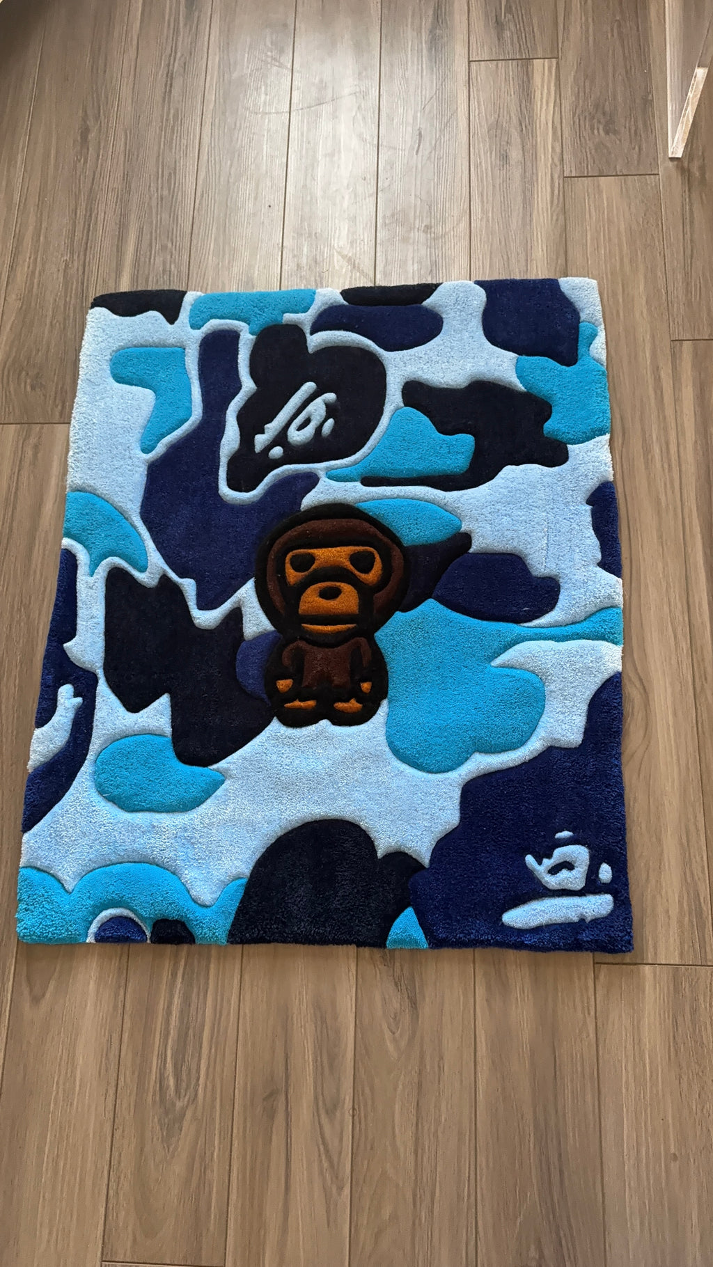 Blue bape custom rug (ON HAND)