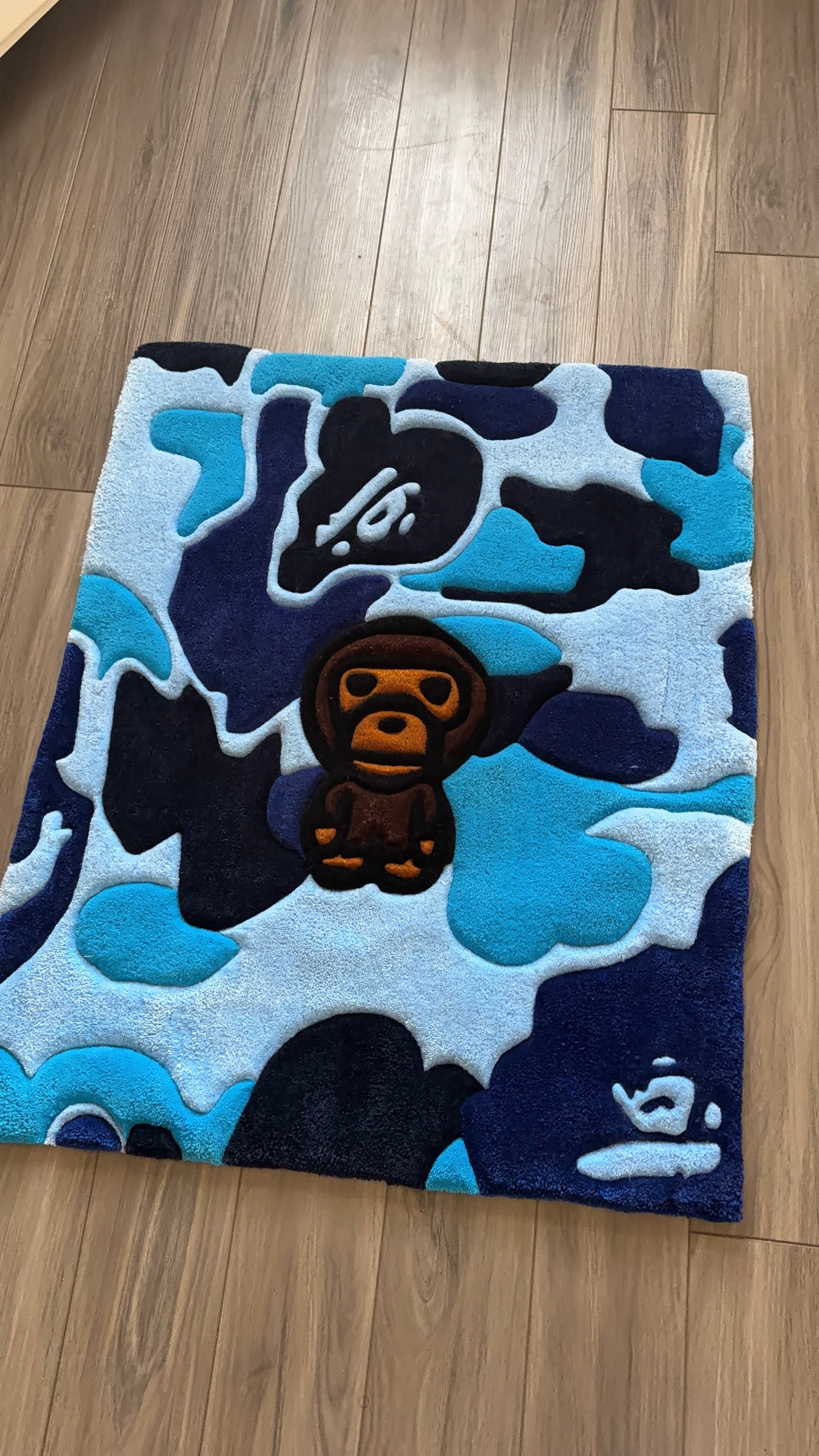 Blue bape custom rug (ON HAND)