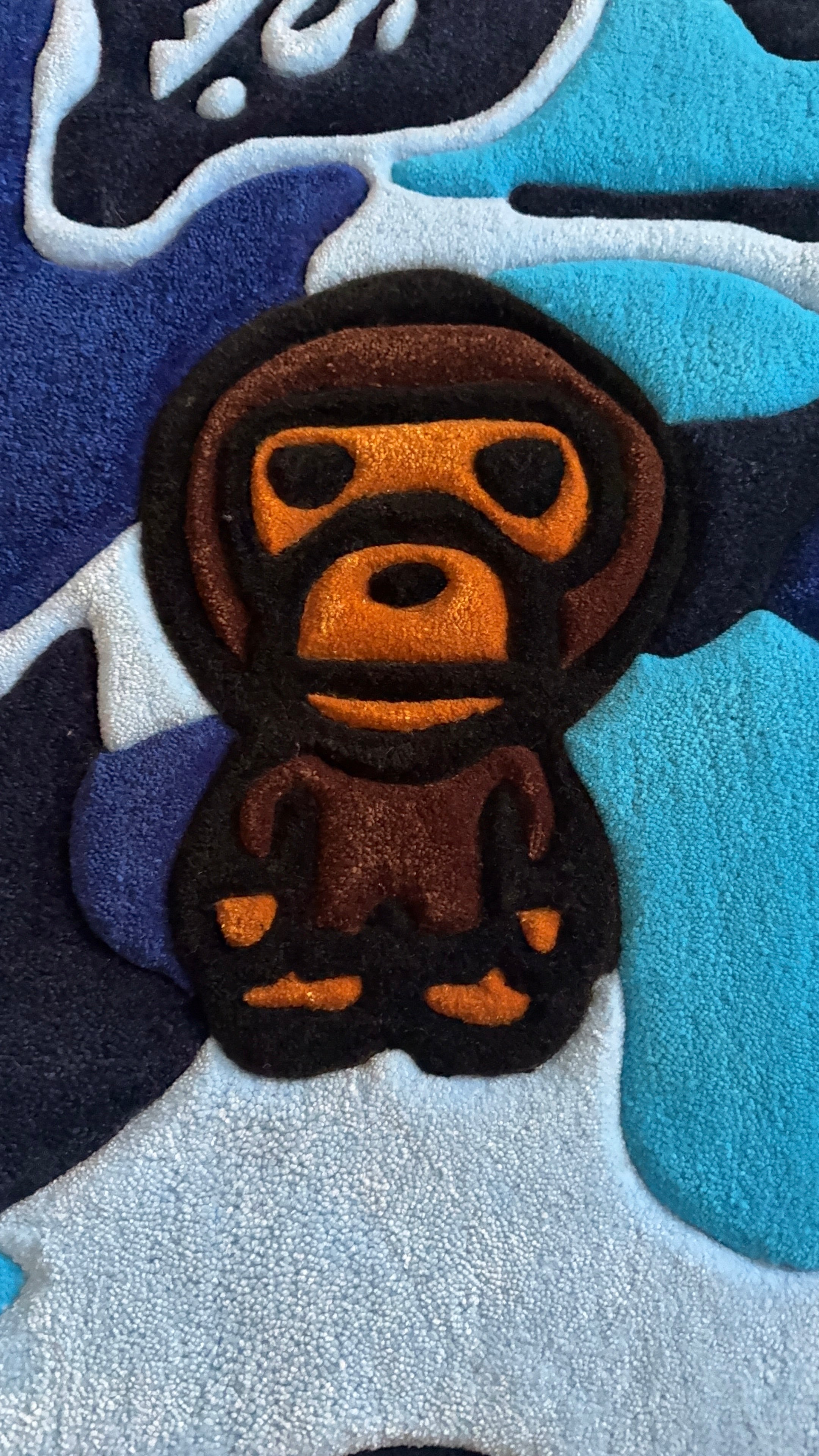 Blue bape custom rug (ON HAND)