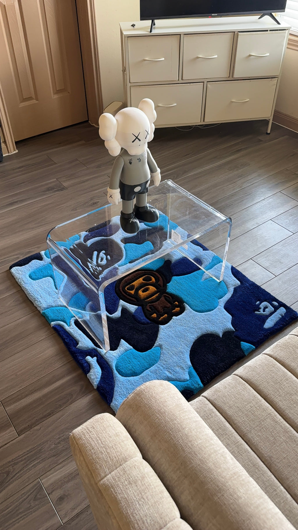Blue bape custom rug (ON HAND)