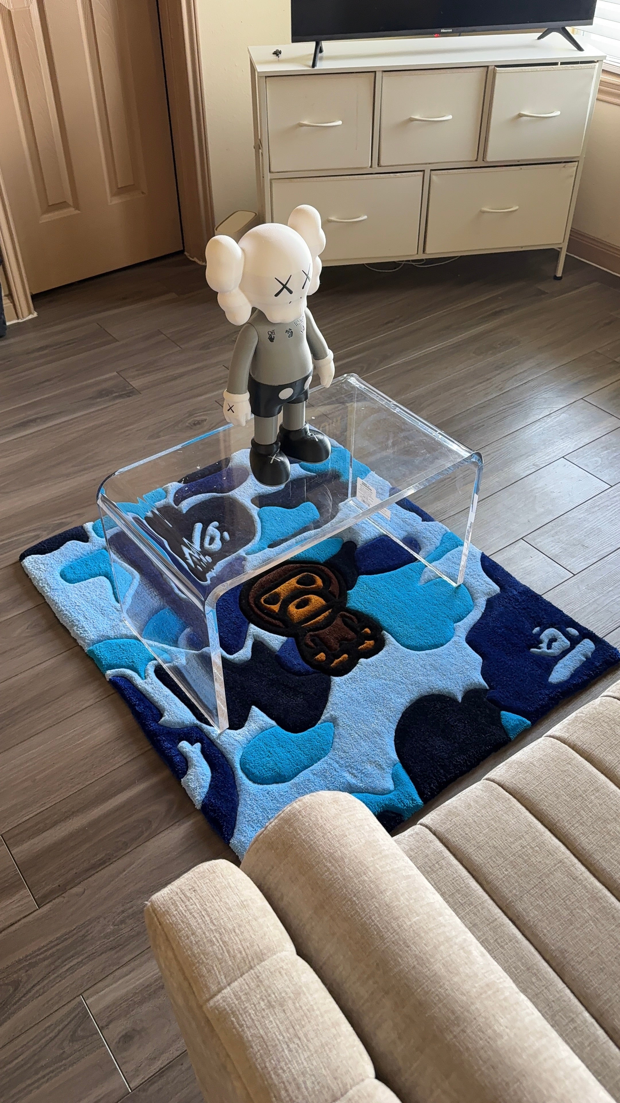 Blue bape custom rug (ON HAND)